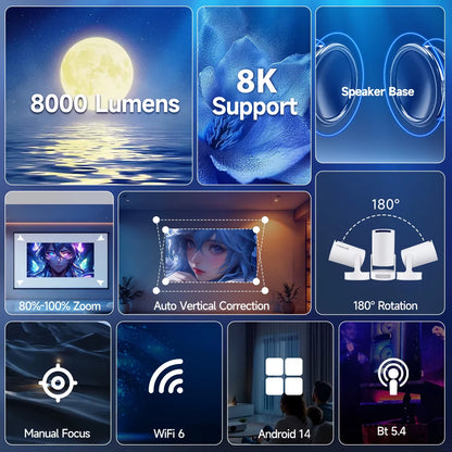 Experience Stunning 8K Visuals with the HY300 Pro Android 14 Projector - Your Ultimate Home Cinema Solution!